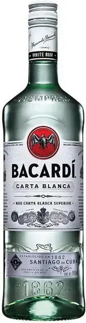 1. Rum Bacardi Carta Blanca 980ml - Bacardi